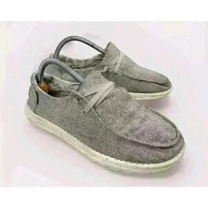 Hey Dude Women's Wendy Linen Iron Womens Loafers Size 10 Gray‎